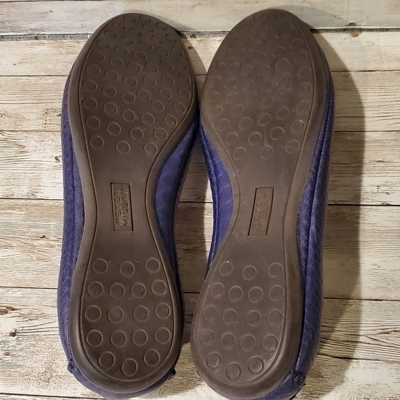 Peter Millar Anaconda Snakeskin Embossed Leather Flats Navy Blue - Picture 7 of 9